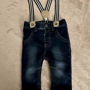 New* Cat & Jack Jeans with Suspenders, 3-6 months